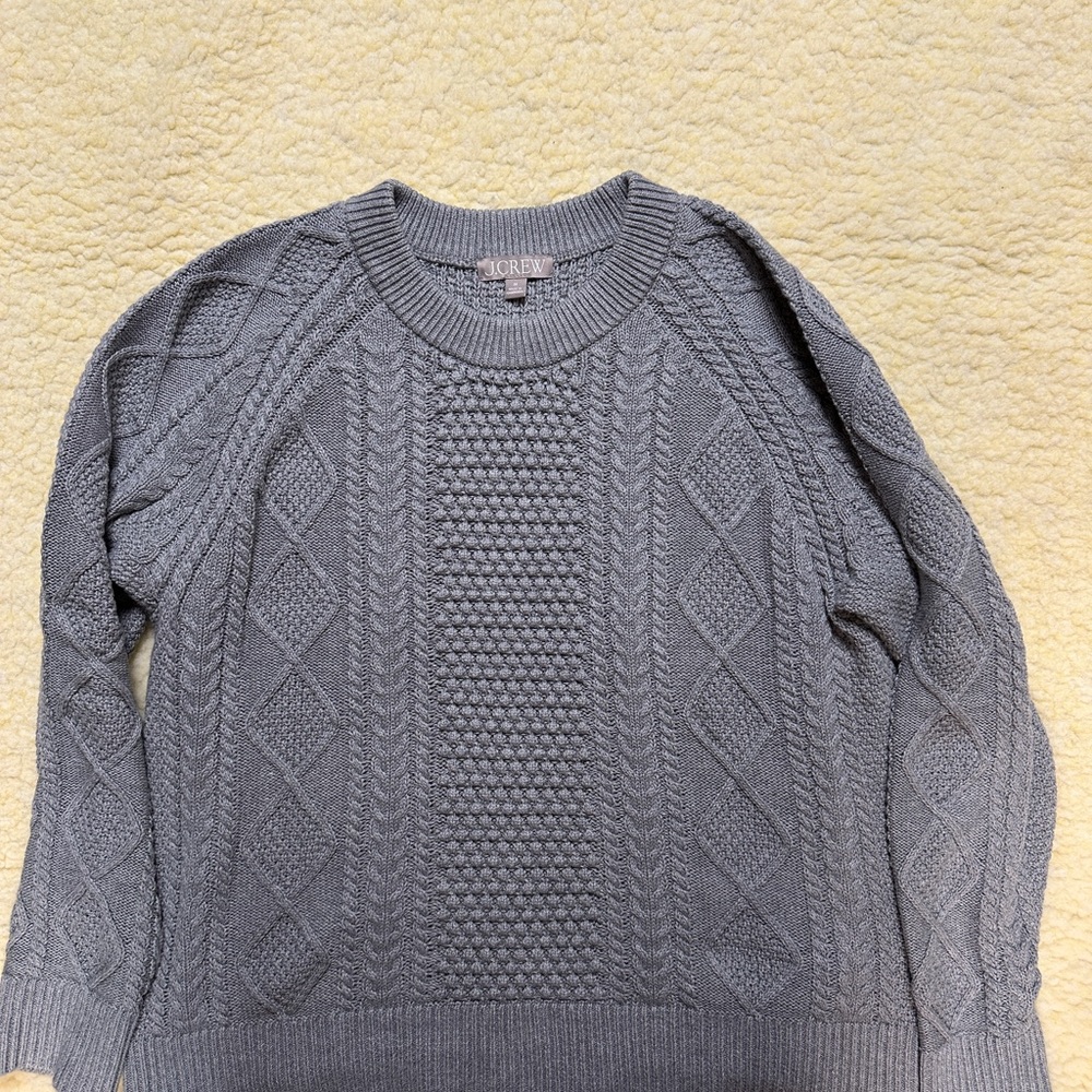 J. Crew women’s cotton linen cable knit sweater M